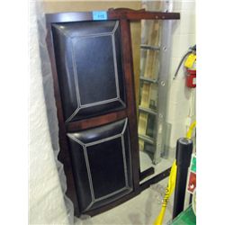 Wood framed with black leather padding double size