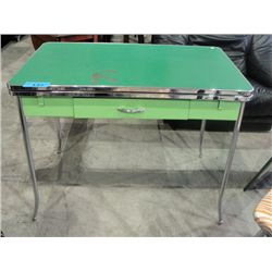 Vintage 1950s chrome and green dinette table