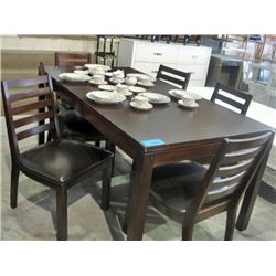 Contemporary dining room table with one leaf