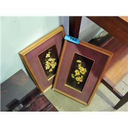 Pair of original oil on canvas framed floral