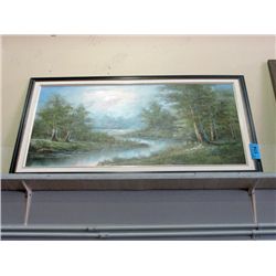 Framed original oil on canvas painting signed