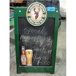 Alexander Keiths india pale ale sandwhich board