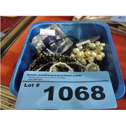 One small blue box of ladies costume jewelry