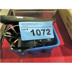 Small blue box of assorted sun glasses