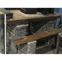 Faux stone and wood 3pc picnic table set