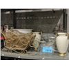 Image 1 : Shelf lot of planters, vases, candle holders etc