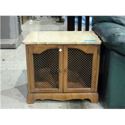 Possibly marble stone top living room end table/