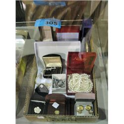 One box of assorted costume jewelery