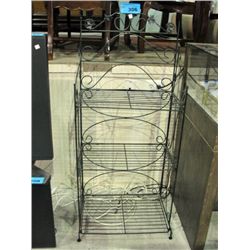Crafted metal 3 tier shelf unit
