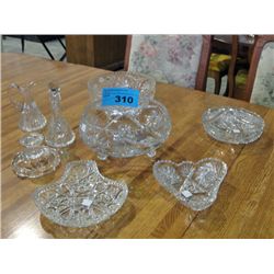 8pcs of assorted crystal ware