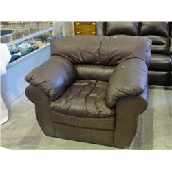 Brown leather living room chair
