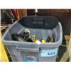 Image 1 : Blue rubbermaid container of tools hardware