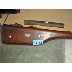 Vintage leather rifle case and leather arrow