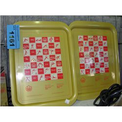2 montreal 1976 olympic coca cola serving trays