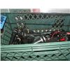 Image 1 : Milk crate of microphones and a power converter