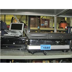 Shelf lot of home electronics