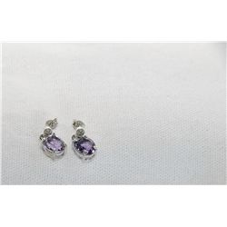 Amethyst and Diamond earrings