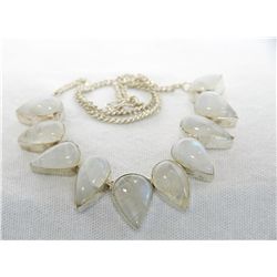 Sterling Silver and Moonstone gemstone necklace