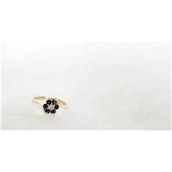 14 Kt Gold Sapphire and Diamond Ring