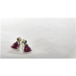 Genuine Ruby and Diamond earrings