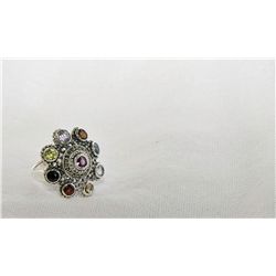 Sterling Silver multi-gemstone ring