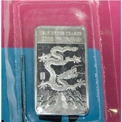 Solid Silver 2012 Year of the Dragon bar