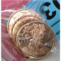 5x U.S mint one ounce Copper Liberty coins