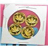 Image 1 : 4x 24Kt Gold & Silver Maple Leaf coins