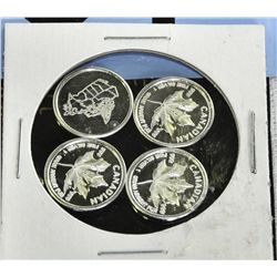 4x Solid Silver Maple Leaf coins