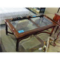 Mahogany and glass top coffee table