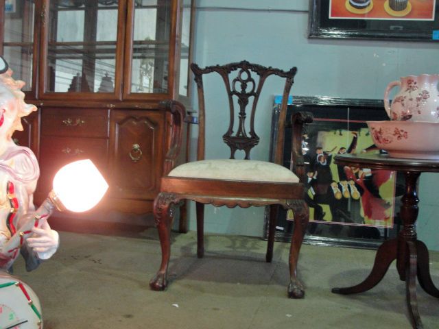 Chip N Dale Style Carved Mahogany Arm Chair