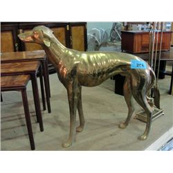 2F tall Standing brass dog