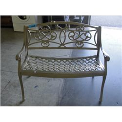 Cast aluminum patio bench