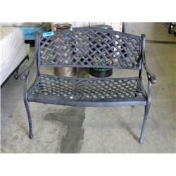 Cast aluminum patio bench - black