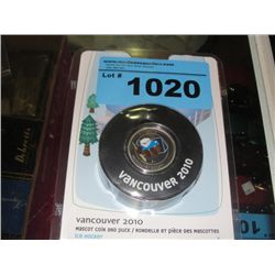 Vancouver 2010 olympic mascot coin and puck set