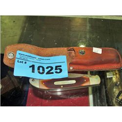 Old timer sherade USA jacknife with leather case