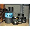 Image 1 : 4 assorted camera lenses with cases