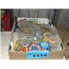 Image 1 : Box full of assorted buttons and sew on badges