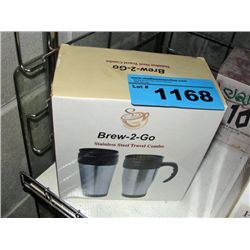 New brew to go stainless steel travel combo set