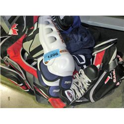 Team canada hockey duffel bag filled with hockey
