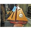 Image 1 : Hand crafted wooden boat with clock