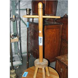 Early 1900s solid oak towel holder