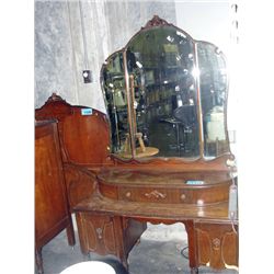 Antique walnut dresser with mirror