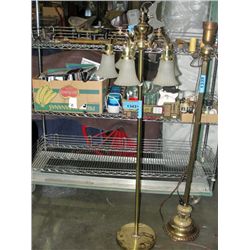 Brass and glass floor lamp