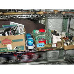 Shelf lot of collectable household items
