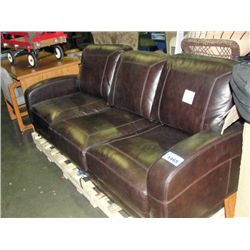 Brown leather sofa