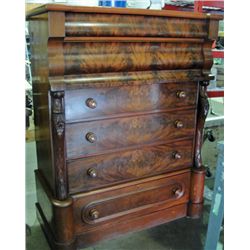 Early 19th century mahogany with walnut burl