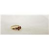 Image 2 : Ladies 10k gold with red gemstone ring