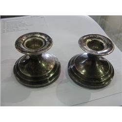 Pair of sterling silver candle holders