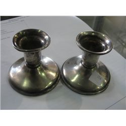 Pair of sterling silver candle holders